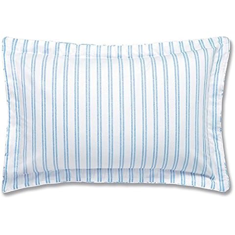 Charlotte Thomas Amelie Striped Piped Oxford Pillow Case, Blue Cover