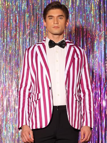 Lars Amadeus Striped Blazers for Men's One Button Business Stripes Patterned Sports Coats2