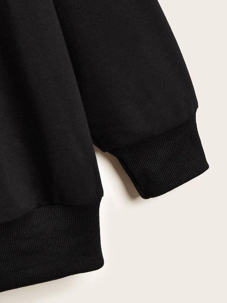Radhu Fashion Women's Printed Hoodie, 350 GSM Cotton Fleece, Full Sleeve Sweatshirt, Winter Casual Wear with Kangaroo Pocket (in, Alpha, L, Regular, Black) 3