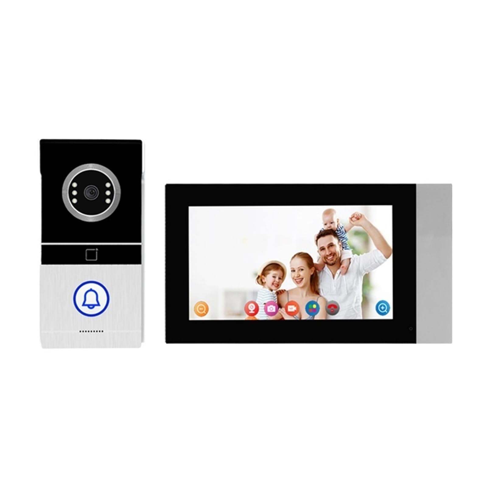 System Wideodomofonowy Tuya 7 Cali 1080p Z Kamerą Noktowizyjną, Obsługą Zdalnego Odblokowania I Integracją Aplikacją Smart Home Do Użytku Na Zewnątrz Ostry PodgląD Na żYwo