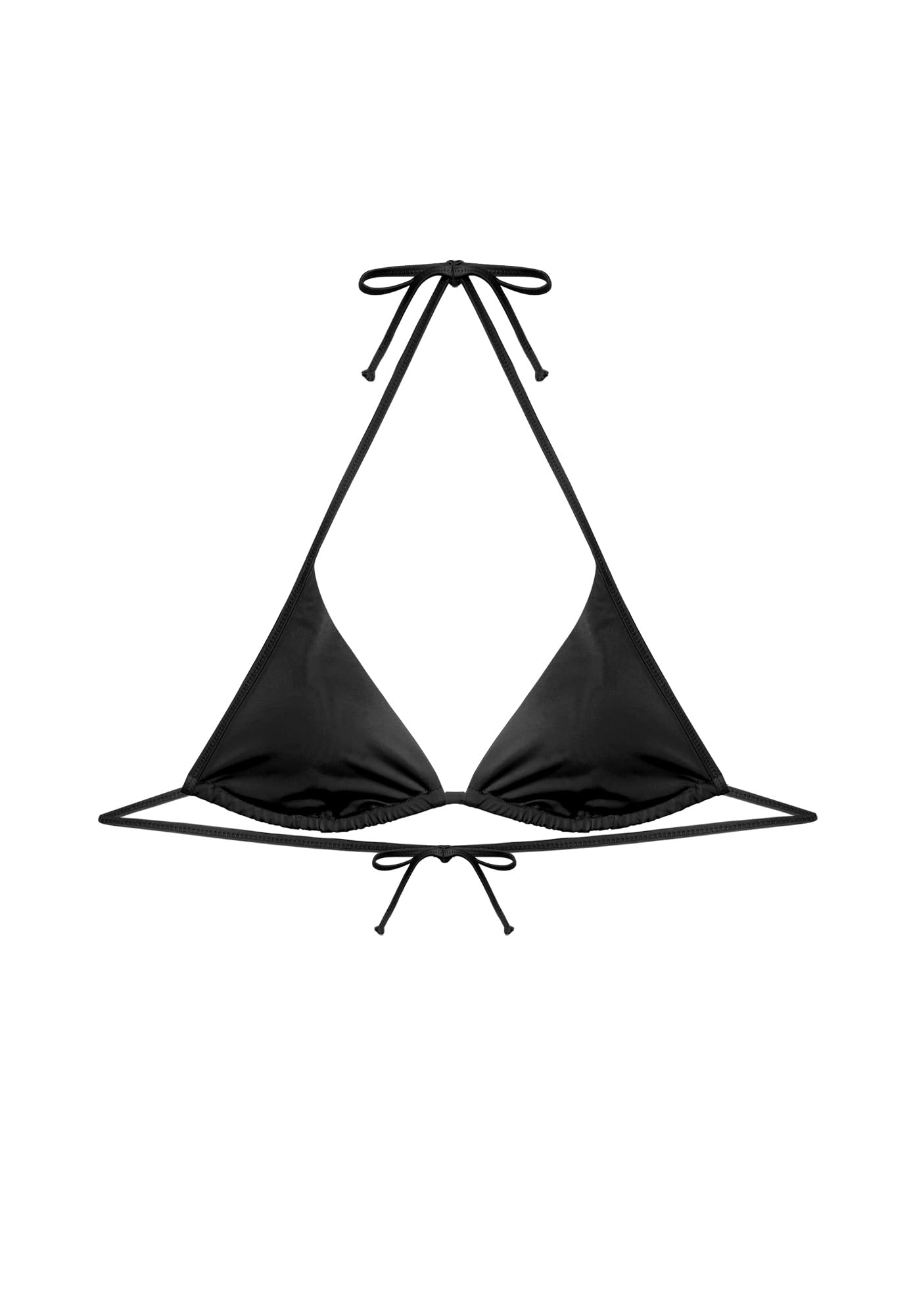 YAMAMAY - Bikini Parte Alta a Triangolo Senza Ferretto, Imbottitura Removibile, Donna, Essentials, Nero, monocromo