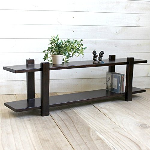 Amazon｜ウッドラック ワイド二段 ダークブラウン [幅100cm×奥行18cm