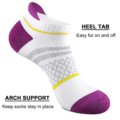 Image of eallco Womens Ankle Socks Athletic Running Short Socks With Cushioned Sole 6 Pairs