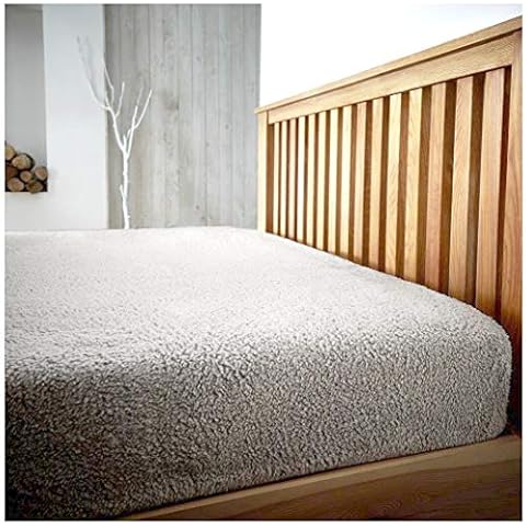 Hendem® Teddy Bear Extra Deep Fitted Sheet Warm Plush And Cosy Deep Fleece sheets (Silver, King) Cover