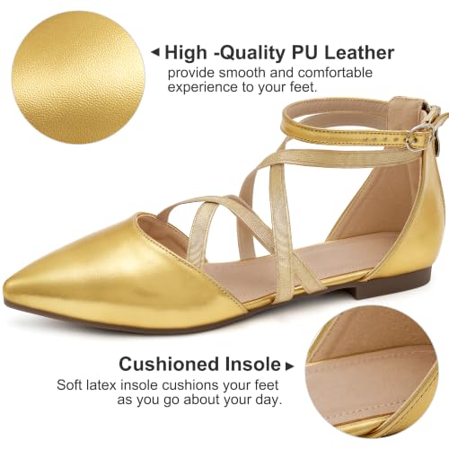Image of Reimferce Womens Ballet Flats for Wedding: Comfortable Dress Work Flat for 2026 - Ladies Dressy Zipper Walking Shoes
