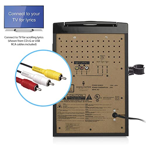 Singing Machine SML625BTBKD Karaoke Machine, Portable Bluetooth CD+G Karaoke System, Black - Image 4