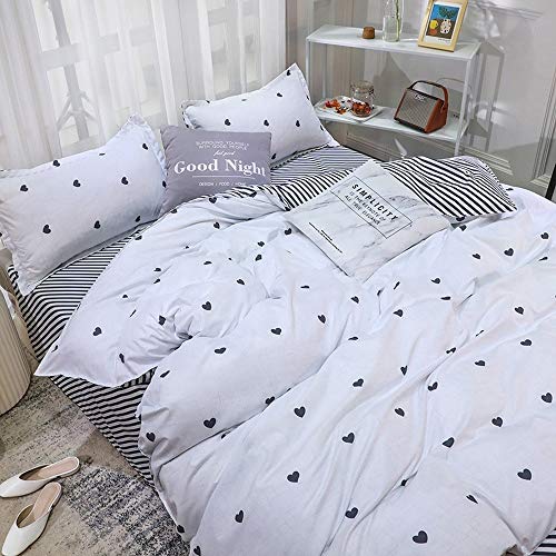 Housse de couette moderne king size à motif cœur pour une chambre cocooning - 4