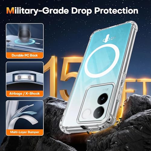 Image of Jkobi Shockproof Crystal-Clear Back Cover for Vivo iQOO Z7 Pro (Magsafe Wireless Support | Drop & Camera Protection | Hard Polycarbonate)