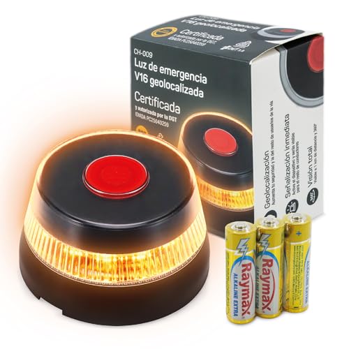 Luz De Emergencia V16 Con Geolocalización - Obligatoria A Partir De 2026 - Baliza Homologada Por La Dgt 3.0 - Iluminación 360 A Más De 1km - Sim Incluida Con Acceso Gratuito Hasta 2040 Luz De Emergencia V16 Con Geolocalización - Obligatoria A Partir De 2026 - Baliza Homologada Por La Dgt 3.0 - Iluminación 360 A Más De 1km - Sim Incluida Con Acceso Gratuito Hasta 2040