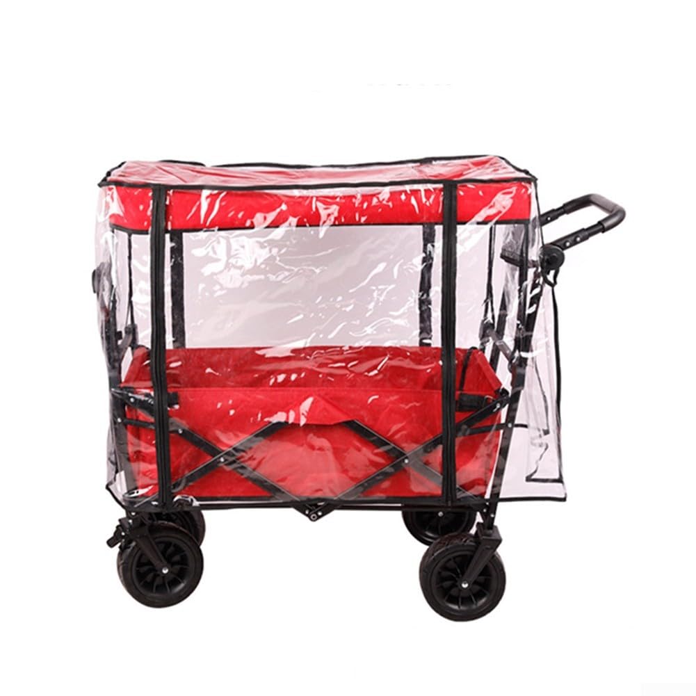 Wasserdichter Campingwagen Regenschutz, transparenter Wetterschutz mit Doppelreißverschlüssen für Klappwagen - Schutz vor Regen und Wetter