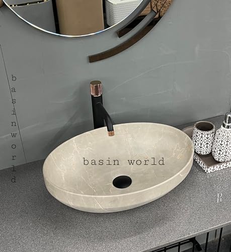 Image of IMPORTED Ceramic Wash Basin Countertop Tabletop Bathroom Sink Wash Basin (20 x 14.5 x 5.5 INCH) NCTT-441