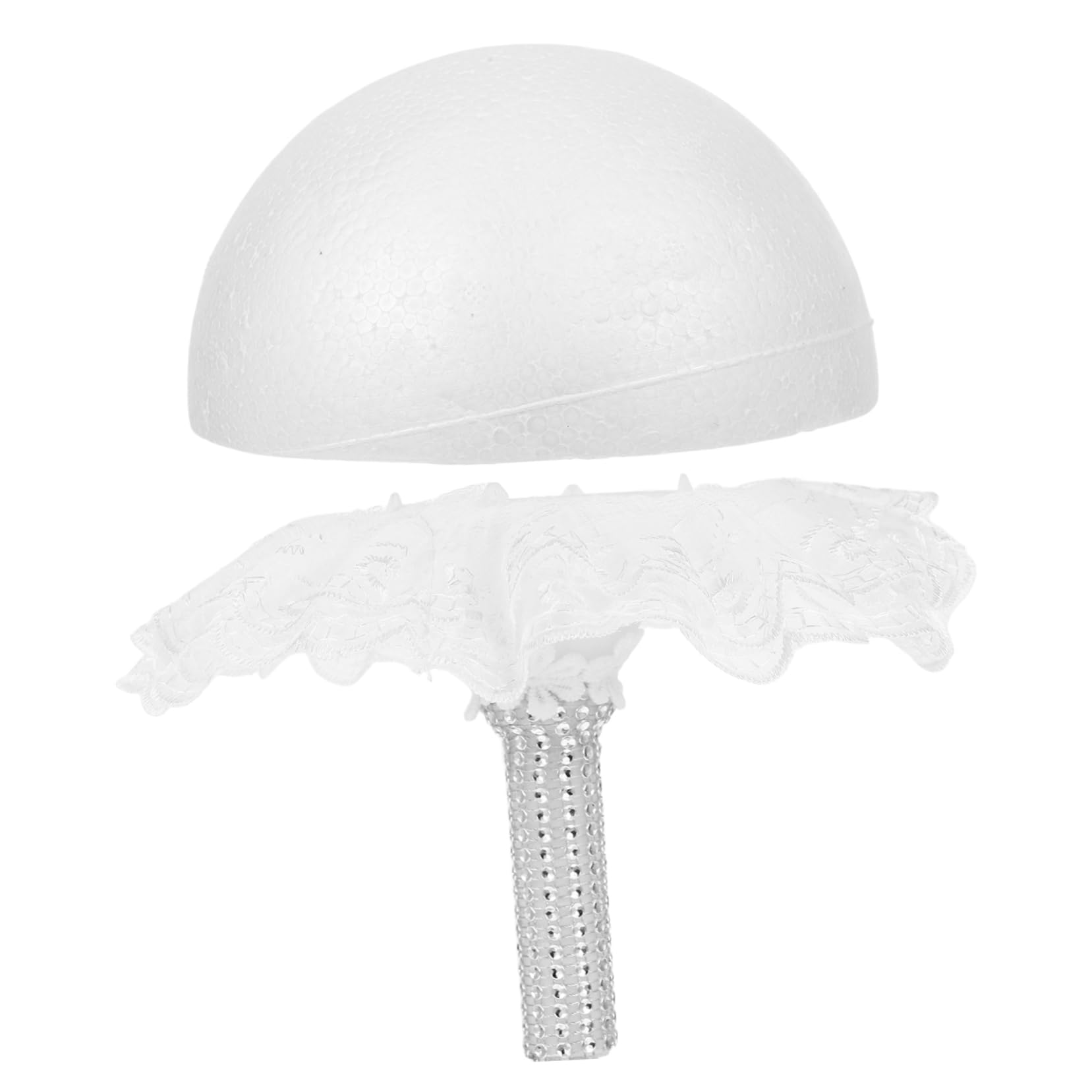 Gogogmee DIY Bridal Flower Stand Lace Collar Foam Handle Holder for Wedding Bouquets