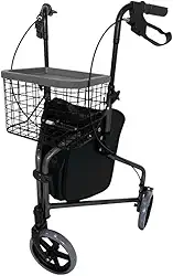 Andador Idoso Adulto em Alumínio Dobrável Regulável 3 Rodas até 135kg Hidrolight