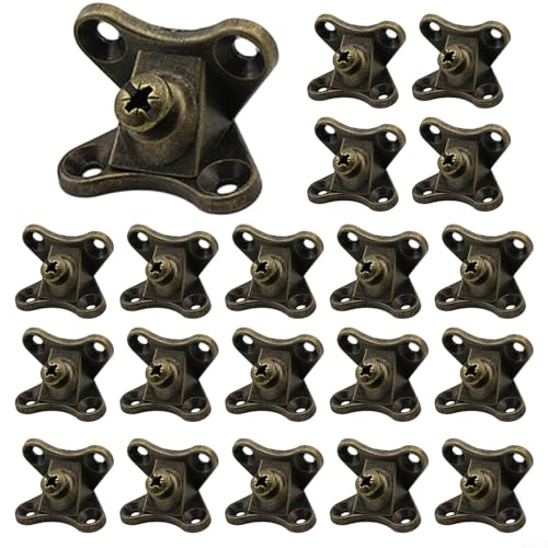 Sileduove 20 soportes de esquina extraíbles, soportes de mariposa de metal en L, soporte de ángulo recto con tornillos, combinación extraíble, código de esquina de mariposa