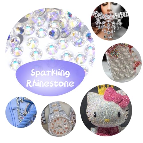 Image of 10000PCS Moonlight Rhinestones Bulk, Flat Back Crystal Glass Stone Round Gems,SS20, 4.6-4.8mm