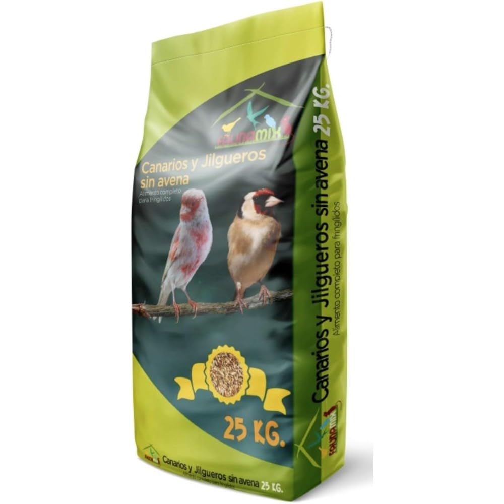 Alimento Completo para Canarios y Jilgueros sin Avena, Mezcla de Semillas, 25 kg