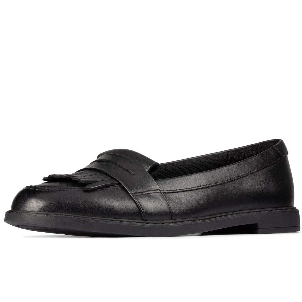 Clarks LoxhamBrogueY Childrens Black Pat, 4
