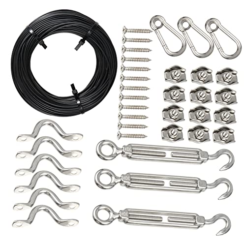 PRETYZOOM 1 Set String Stainless Steel Cable Suspension Kit for Outdoor String Lights of Guide Wire for Easy Hanging Home Office School Event Spaces