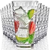 Bravario Hammered Plastic Drinking High Tumbler, Dishwasher-Safe Premium Quality Glasses, BPA-Free Reusable Outdoor Cups, 22 oz Set of 10