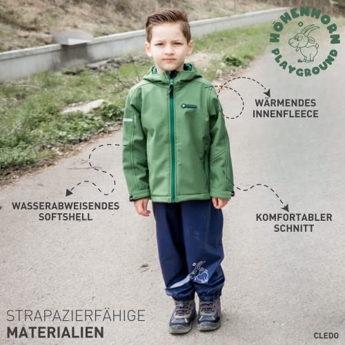 Höhenhorn Cledo - Veste softshell pour enfant - Veste de transition - Coupe-vent, imperméable et respirante, Schwarz/Grün, 14 ans