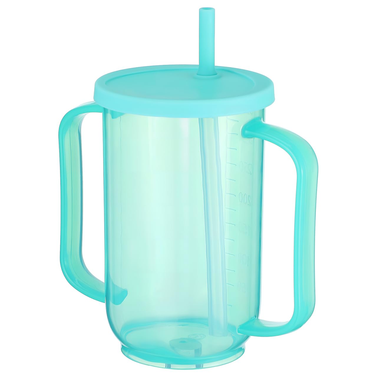 Baluue Tazza con becco per anziani, a prova di perdite, con manici, in silicone, per alimenti, a prova di perdite, con coperchio e 350 ml