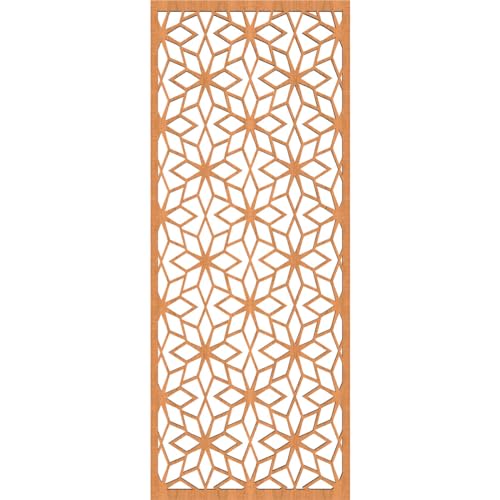 Image of 13 3 /8 inchW x 34 3 /8 inchH x 3 /8 inchT Lake Decorative Fretwork Wood Wall Panels, Cherry