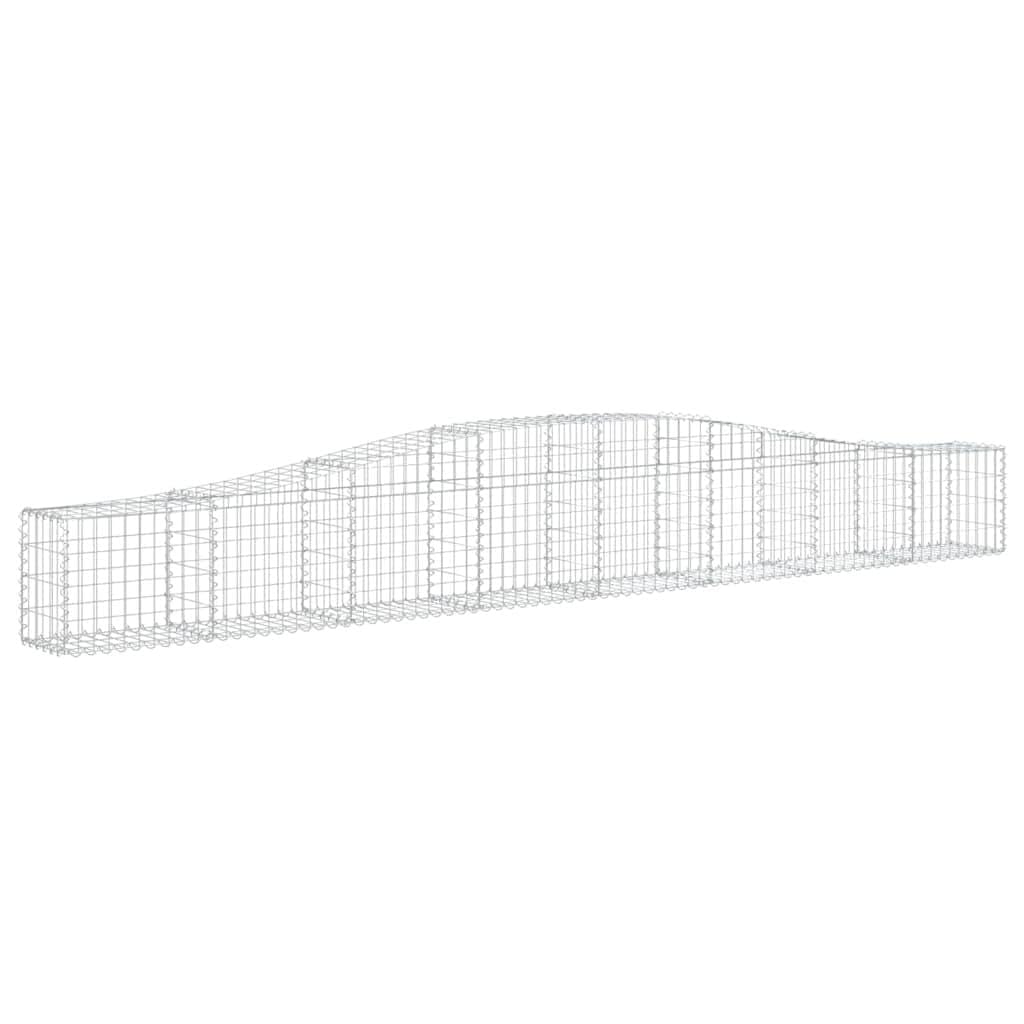 8er Set Gabionen mit Hochbogen 400x30x40/60 cm Verzinkter Draht | Formstabile Drahtkörbe für Terrasse und Gartenbau, ideal als dekorativer Sichtschutz und Begrenzung im Außenbereich.