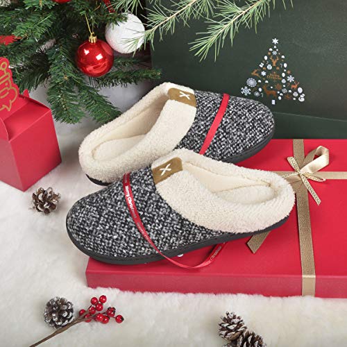 ULTRAIDEAS Men's Cozy Memory Foam Slippers with Fuzzy Plush Wool-Like  Lining, Slip on Clog House Shoes with Indoor Outdoor Anti-Skid Rubber Sole  - Buy Online - 69943875