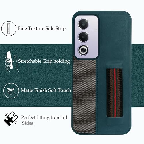 Image of Jkobi Back Case Cover for Oppo A3 Pro 5G (Professional PU Leather | Strip Chain Holder Socket)