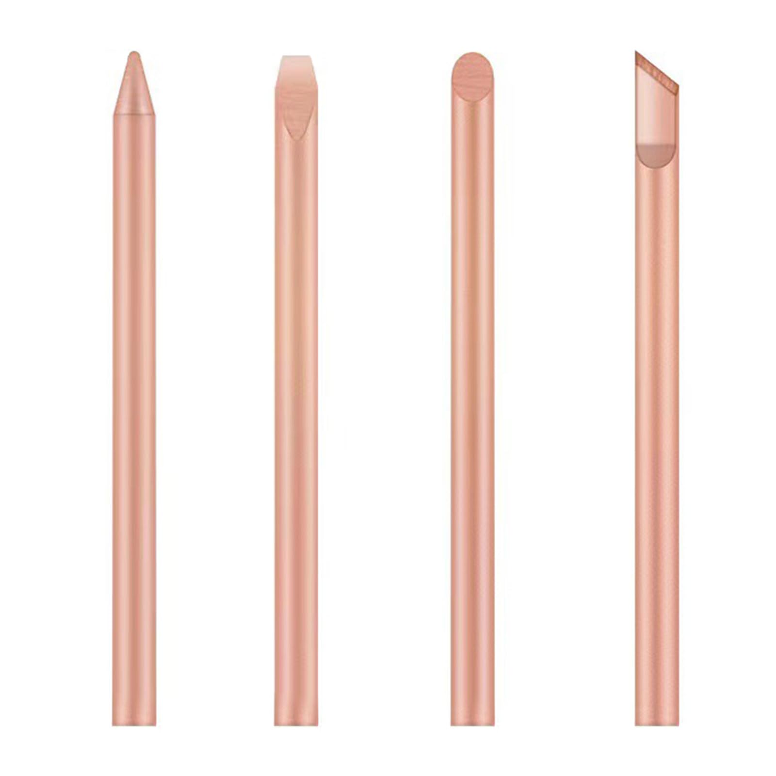 of 4 Solder Tips in Copper Soldering Iron Tips for Fast Heat Transfer 30W 40W 60W External Heat Irons Welders Solder Tip