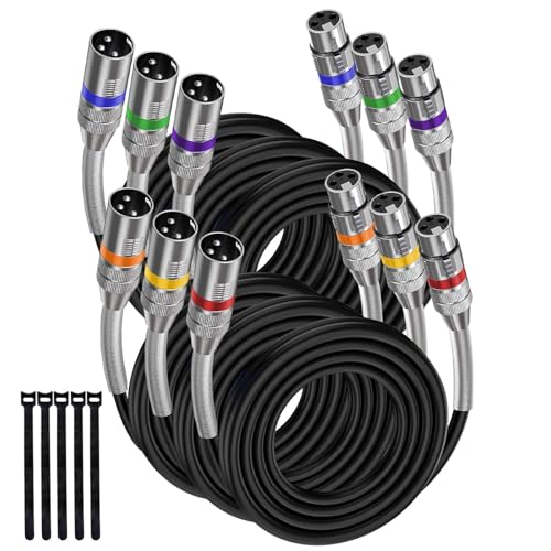Câble XLR mâle femelle blindé 3m lot de 6 fini les bruits de micros