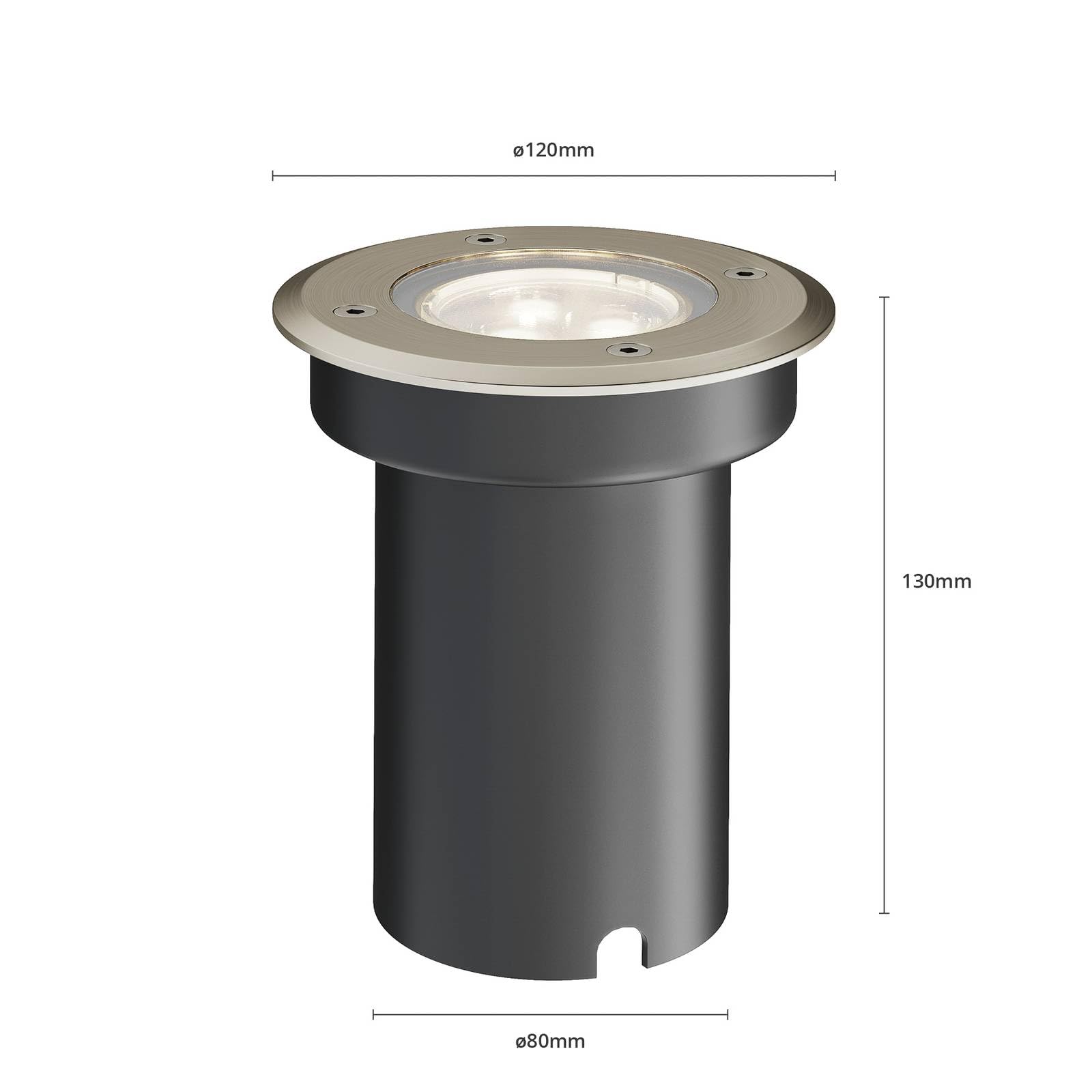 Lucande Bombillas LED foco empotrable de suelo exterior en acero | luz de suelo ip67 estanco al polvo y sumergible temporalmente, 3 fuentes de luz, moderno, 3000 k blanco cálido, de vidrio,