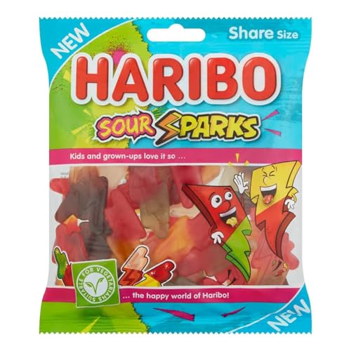 Haribo Sour Sparks Sour Fruit and Cola Flavour Gums | Suitable for Vegetarians, 5.64 oz ℮ 160 g (B0D6GJL99T) Amazon Price History, Amazon Price Tracker