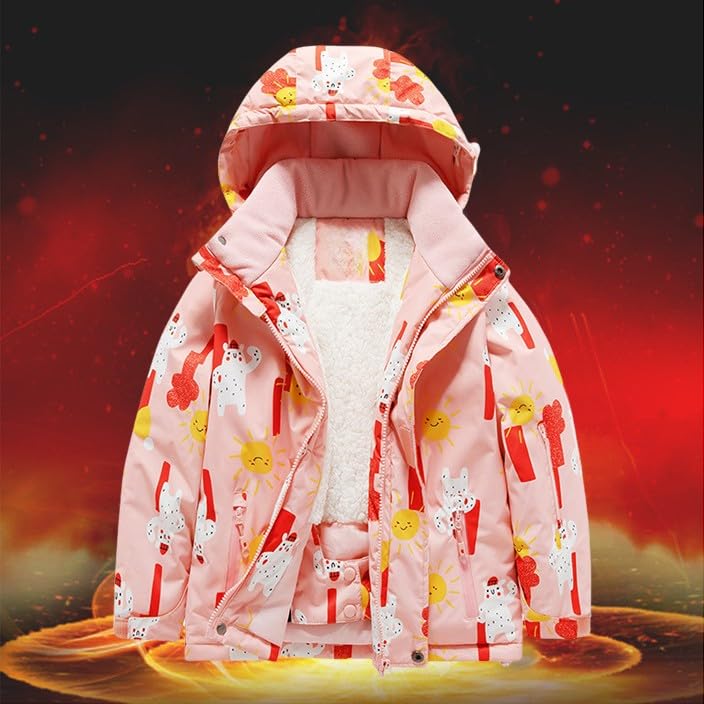 Boys Girls Winter Ski Jacket & Pants Set 2-Piece Snowsuit Thick Warm Hooded Jackets Bib Pants (Sky Blue, 10-11 Years)