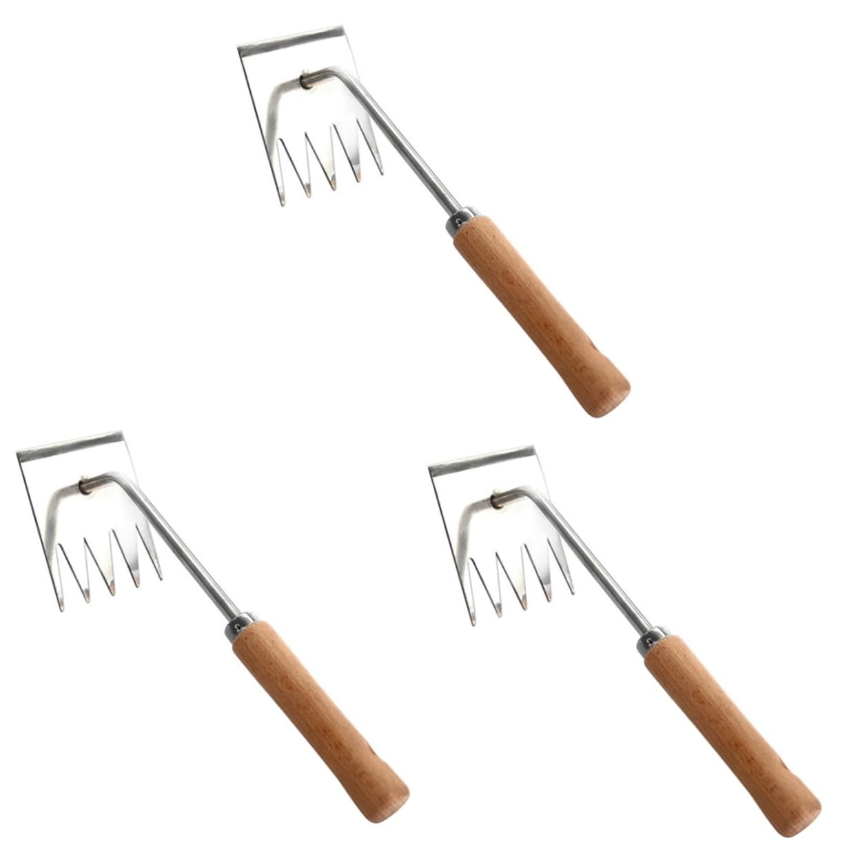UPKOCH 3 Stück Praktischer Unkrautentferner mit Holzgriff Multifunktionales Werkzeug für Effektives Jäten im Garten für Eindringen und Müheloses Entfernen
