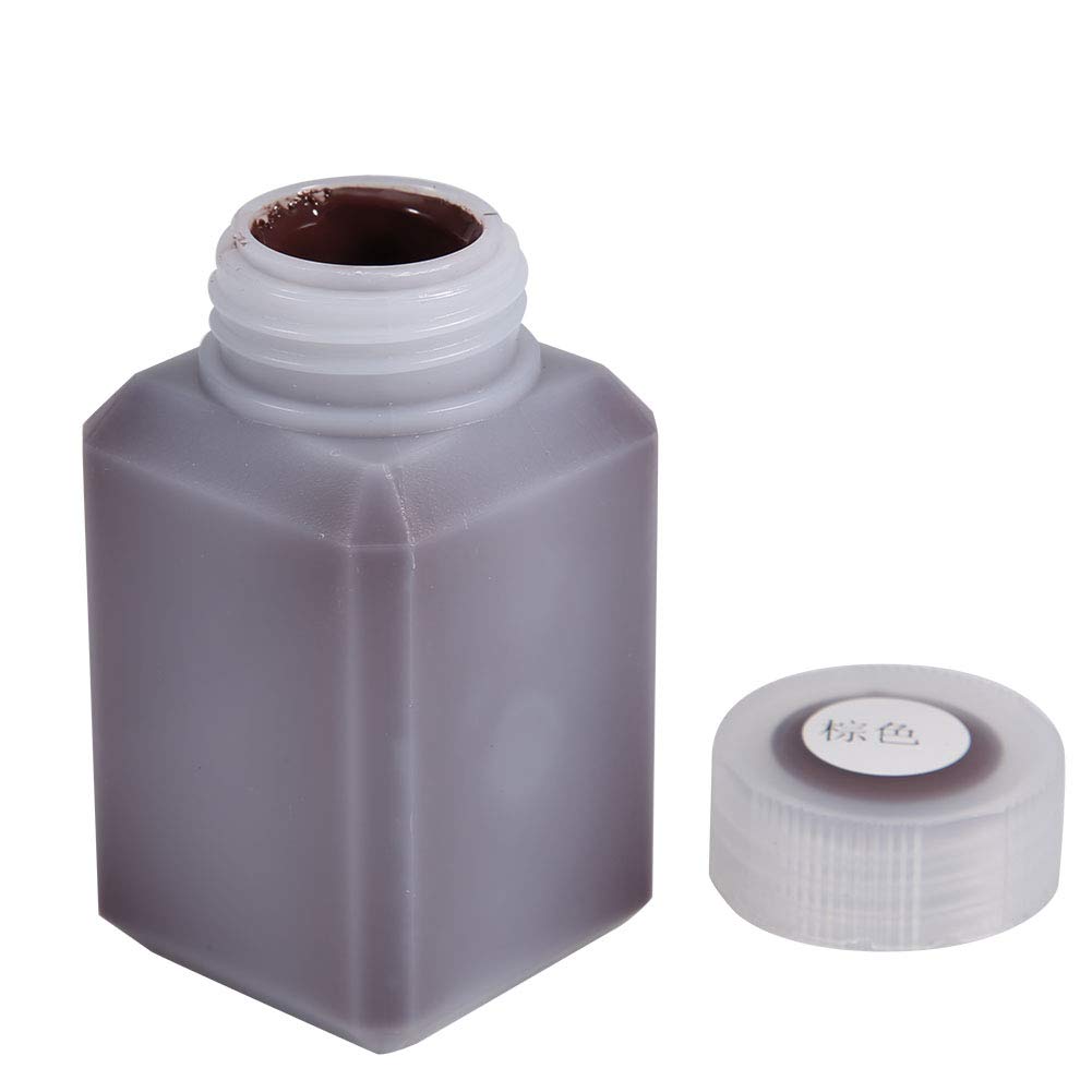 60 ml/butelka skóra cementowa skóra krawędź olej DIY rękodzieło ręczne skórzane uszczelnienie krawędzi narzędzia do kolorowania skórzanych krawędzi na torebkach, torbach, butach, kaburach, portfelach (brązowy)