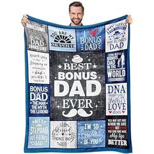 Bestbonusdadgiftsstepdadgiftsfromdaughtersongiftsforbonusdadsfromkidssteppedupdadbirthdaychristmasfathersdaythrowblanketgifts60x50 Urban Country Home Decor Best bonus dad gifts step dad gifts from daughter son gifts for bonus dads from kids stepped up dad birthday christmas fathers day throw blanket gifts 60×50 urban country home decor