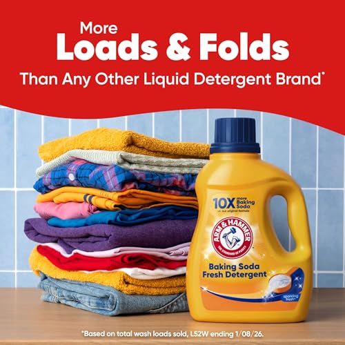 ARM and HAMMER Baking Soda Fresh Liquid Laundry Detergent, Sparkling Fresh Scent, 110 Load - image 5