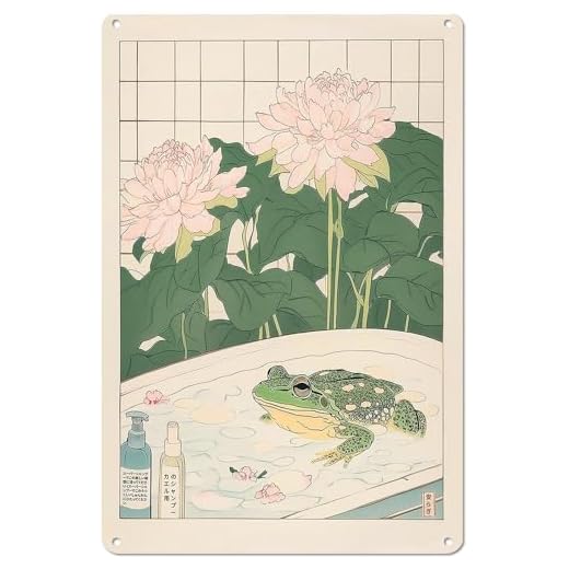 Kawaii Frog in Bathtub Wall Art