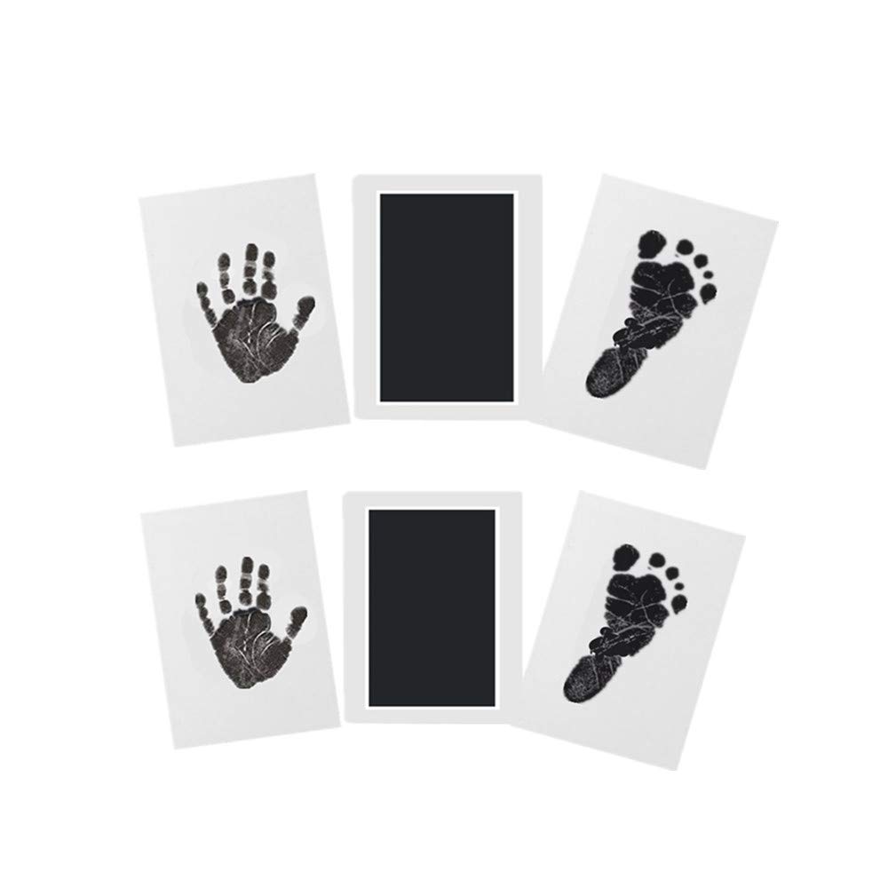 Toddler Birth Keepsakes, Baby Footprint Kit Baby Handprint Ink Pads,No-Mess Imprint Kits, Safe and Non-Toxic Clean-Touch Ink Perfect Newborn Infant Toddler Baby Girl and Boy(Black)