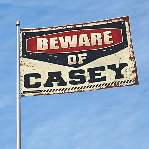 Drapeau Beware Of Casey : décoration amusante de patio pour animer vos soirées