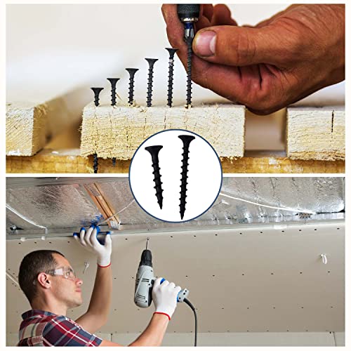 high hardness drywall screws assortment kit 166 pcs coarse thread phillips drive black wood screws screws assortment screws set 6 sizes 321-121-14134