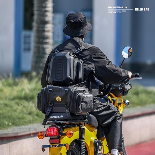 Bolsa rígida expandible para moto 12L-18L Matt Black miniatura 7