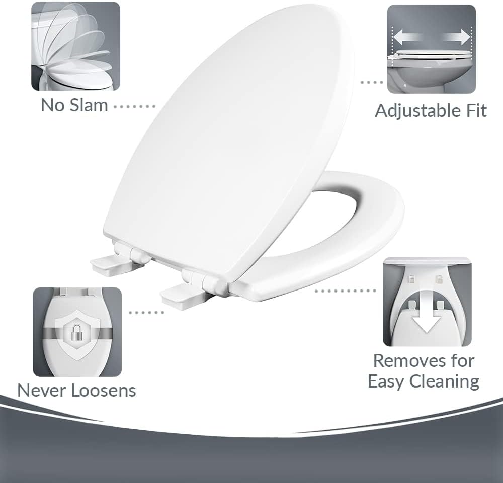 Condition photo showing New/Like New for mayfair cassel bidet bundle, slow-close never loosen toilet seat with perfect fit, fresh water spray, non-electric, easy to install bidet, elongated, white elongated bidet & seat bundle