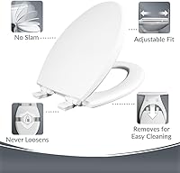 Vista 3 de Mayfair Cassel - Paquete de bidé, asiento de inodoro de cierre lento que nunca afloja con ajuste perfecto, rociador de agua fresca, no eléctrico