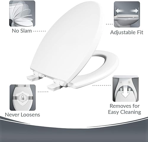 Miniatura 3 de Mayfair Cassel - Paquete de bidé, asiento de inodoro de cierre lento que nunca afloja con ajuste perfecto, rociador de agua dulce, no eléctrico,