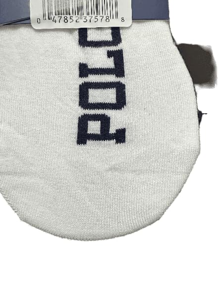POLO RALPH LAUREN Mens No Show Liner Socks, White, Shoe Size 6-12 1/22