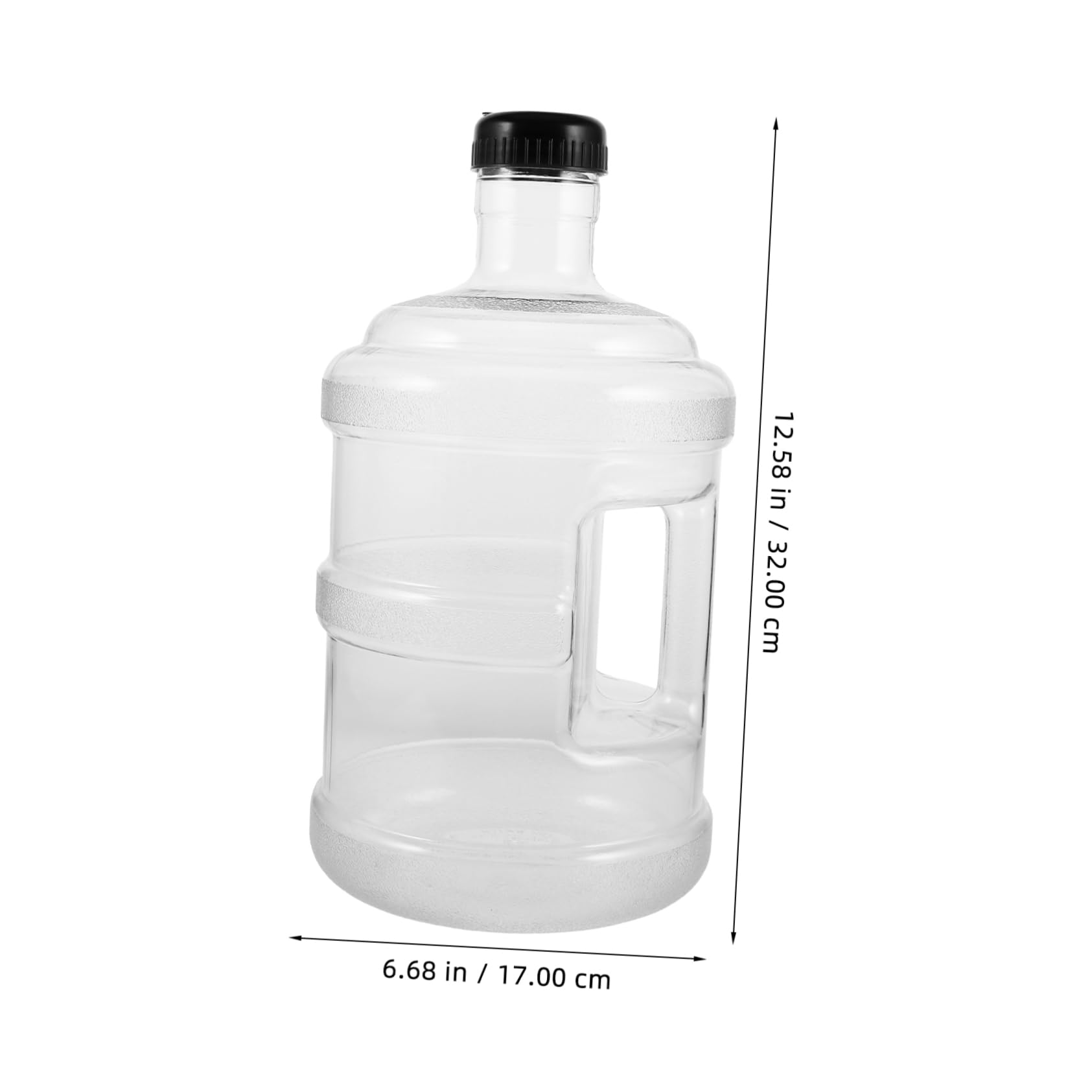 WOONEKY Leerer Wasserbehälter mit Griff 5l aus Pc, Rund, mit Ersatzdeckel | Breite Öffnung, Vielseitige Kompatibilität, für Gym und Büro, Transparente Ausführung