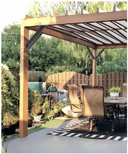 Seis soportes angulares robustos de 45 grados para vigas, para estructuras de madera, adecuados para pérgolas, casas en los árboles, cabañas y patios, incluyen tornillos miniatura 2