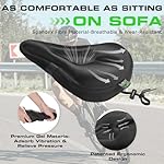 Zacro Bike Seat Cushion - Gel Padded Bike Seat Cover for Men Women Comfort, Extra Soft Exercise Bicycle Seat Compatible with Peloton, Outdoor & Indoor Bike Saddles - Image 3